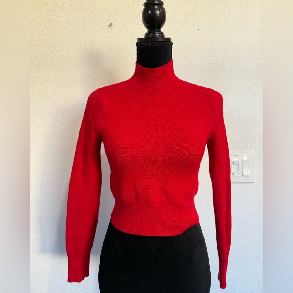 Abercrombie & Fitch Red Cowl/Turtleneck Sweater